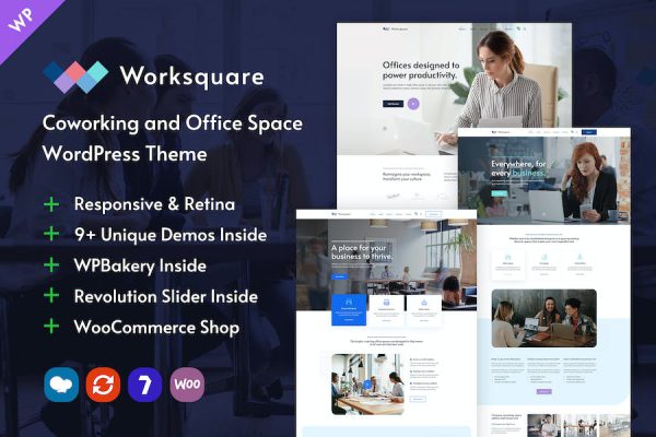 Worksquare - Coworking and Office Space WordPress Teması