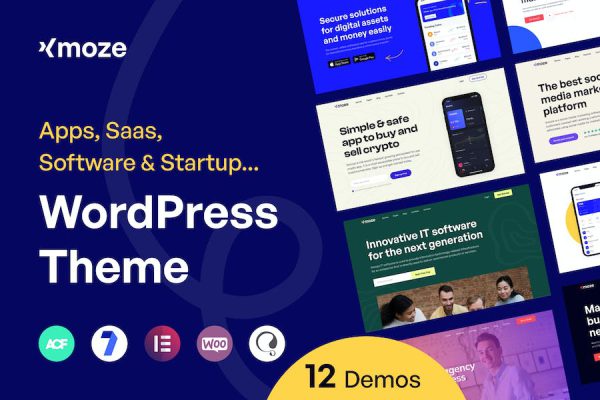 Xmoze - Saas Software Startup WordPress Teması