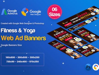 Yoga & Fitness Banners Ad D35 - GWD & PSD Yazı Tipi