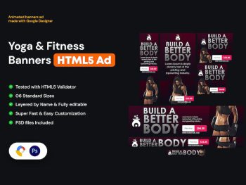 Yoga & Fitness Banners HTML5 Yazı Tipi