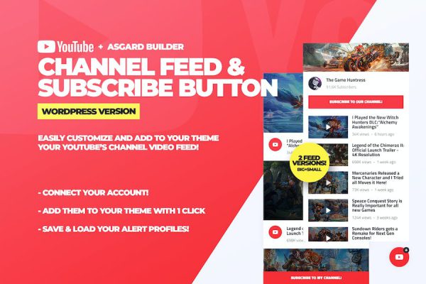 Youtube Channel Feeds and Subscribe Box Plugin WordPress Eklentisi