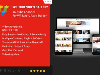 Youtube Gallery - Addon For WPBakery Page Builder WordPress Eklentisi