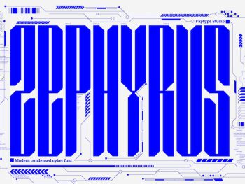 Zephyrus | Modern Condensed Cyber Font Yazı Tipi