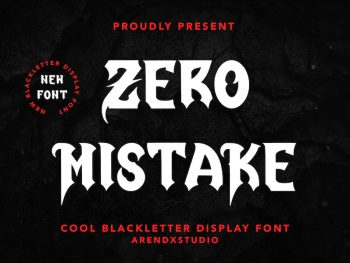 Zero Mistake - Cool Blackletter Display Font Yazı Tipi