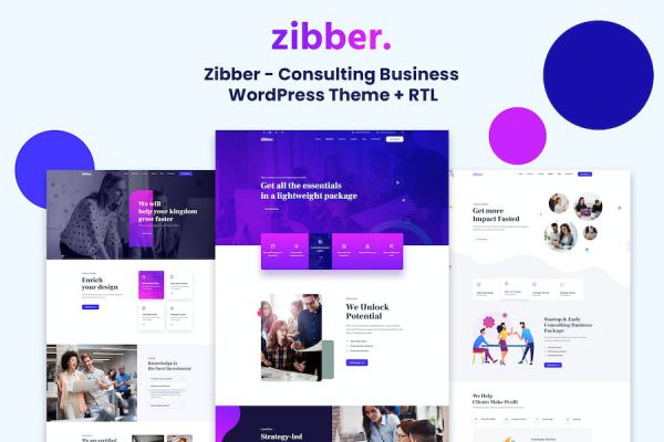 Zibber - Consulting Business + RTL WordPress Teması