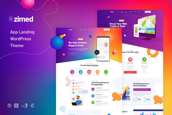 Zimed - App Landing WordPress Teması