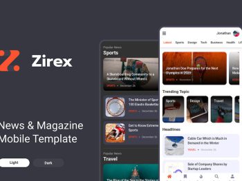 Zirex - News & Magazine Mobile Template Yazı Tipi