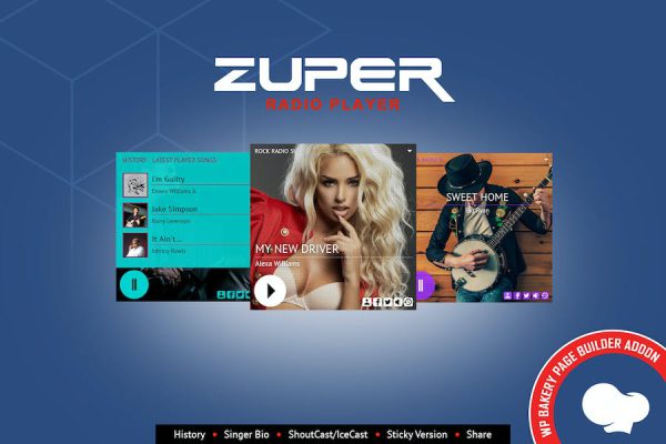 Zuper - Radio Player for WPBakery Page Builder WordPress Eklentisi
