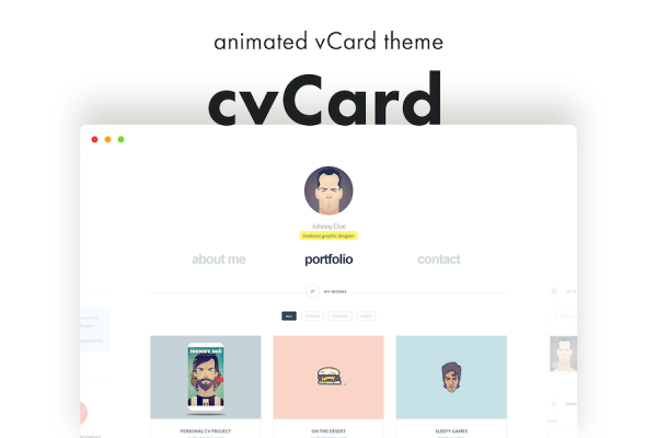 cvCard - Animated vCard & Resume WordPress Teması