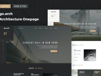 go.arch - OnePage Architecture & Interior Template Yazı Tipi