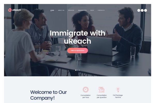 uReach - Immigration & Relocation Law Consulting WordPress Teması