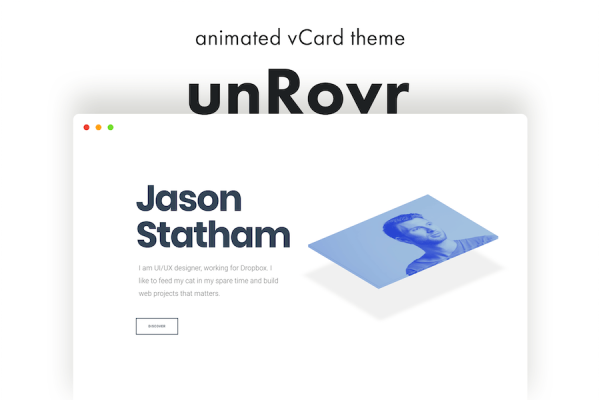 unRovr - Animated vCard & Resume WordPress Teması