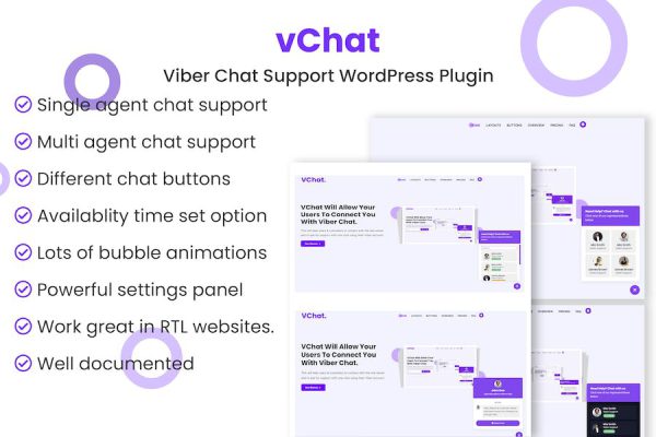 vChat - Viber Chat Support WordPress Plugin WordPress Eklentisi